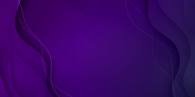 Dark Purple Business Abstract Banner Background with Fluid Gradient Wavy Shapes Vector Design Post