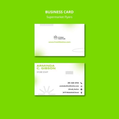 Supermarket Horizontal Business Card Template