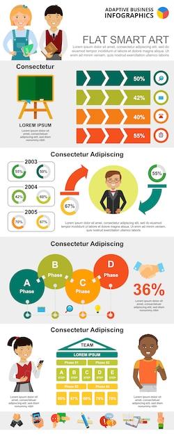 Education and Marketing Charts Set