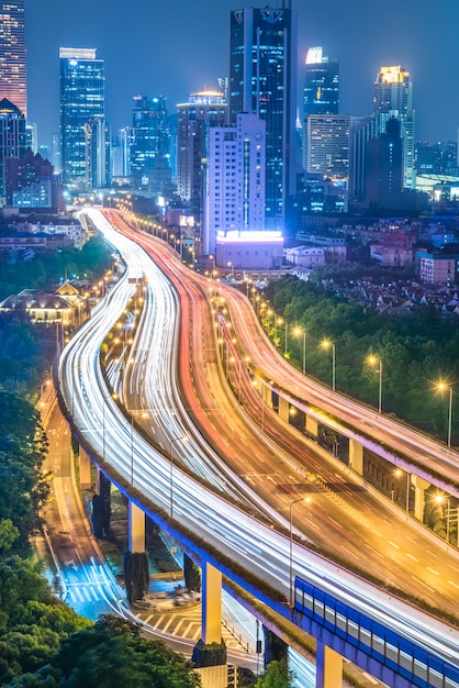 Traffic On Road In Shanghai At Night – Free Download