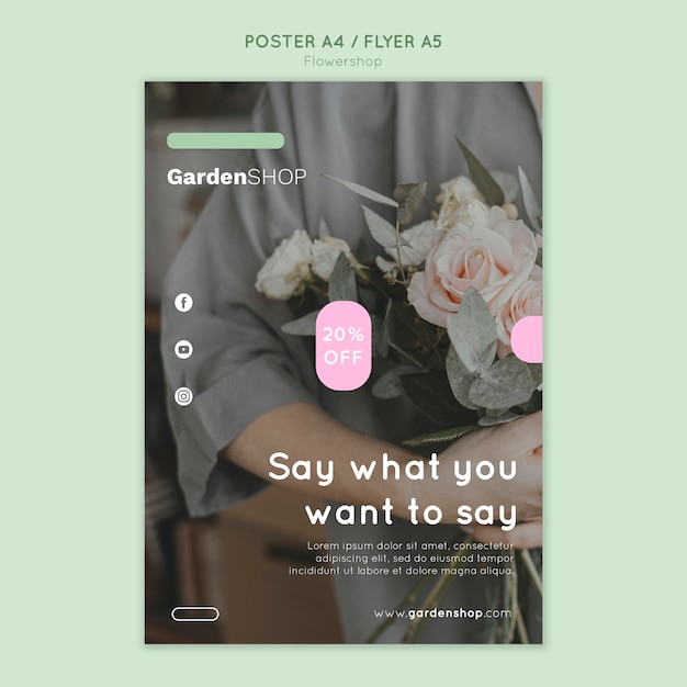 Flower Shop Vertical Print Template