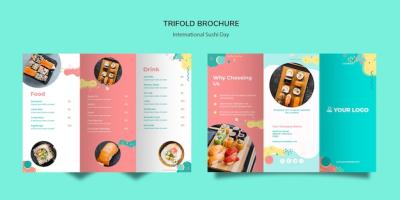 International Sushi Day Trifold Brochure Template – Free Download