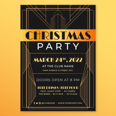 Art Deco Christmas Party Poster