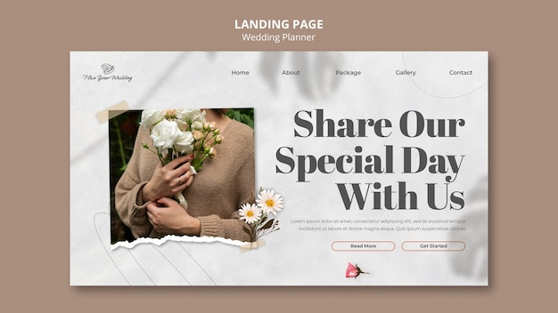 Wedding planner landing page design