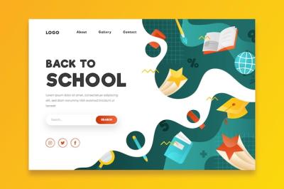 Back to School Landing Page Concept: Free Download Vector Templates