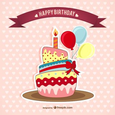 Birthday Card with Cake – Free Download