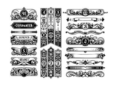 Black And White Ornamental Design Elements: Free Stock Photos For Banners And Borders