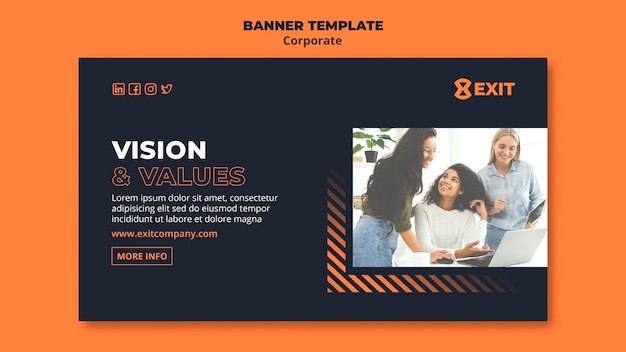 Banner template for business corporation