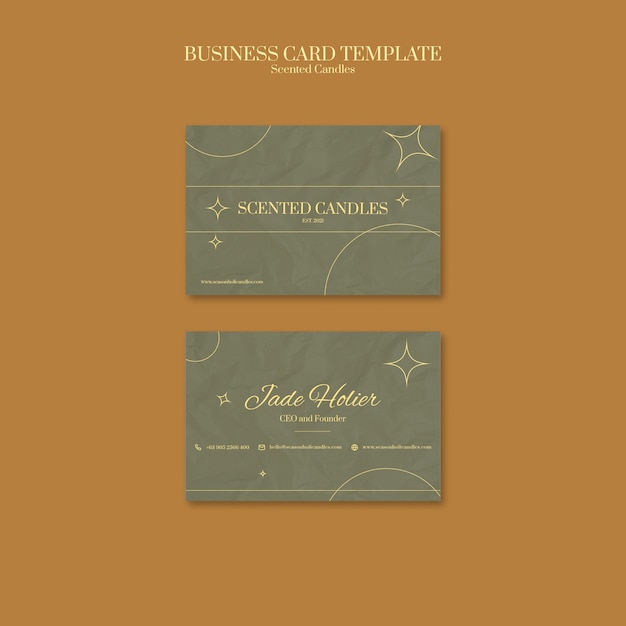 Scented candles business card design template – Free Download