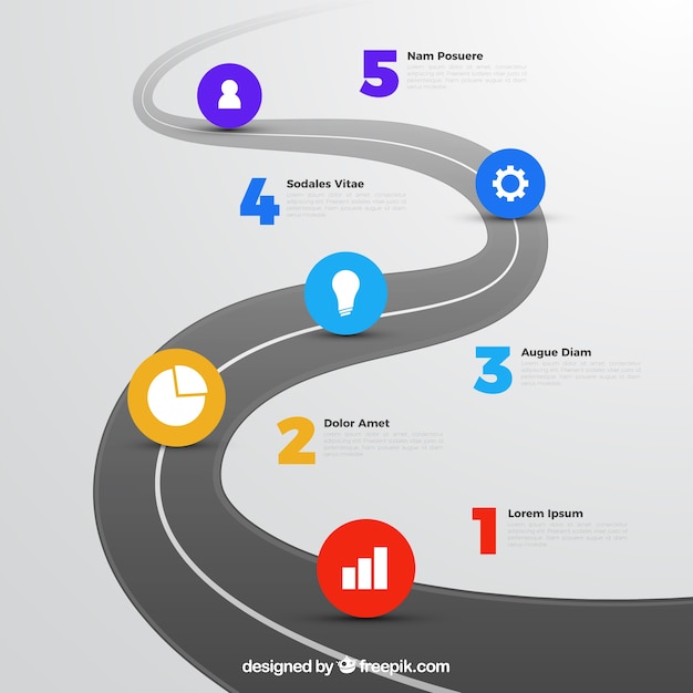 Winding Road Infographic Concept