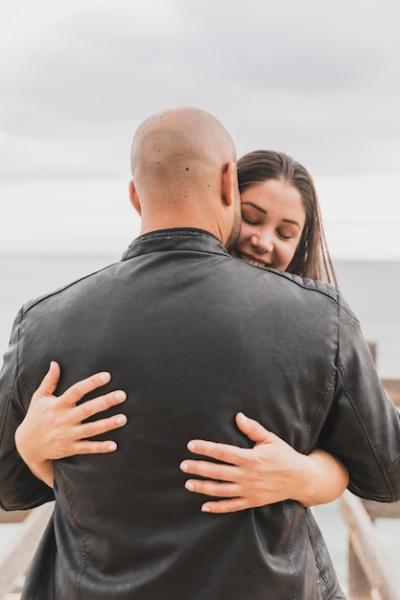 Young couple hugging