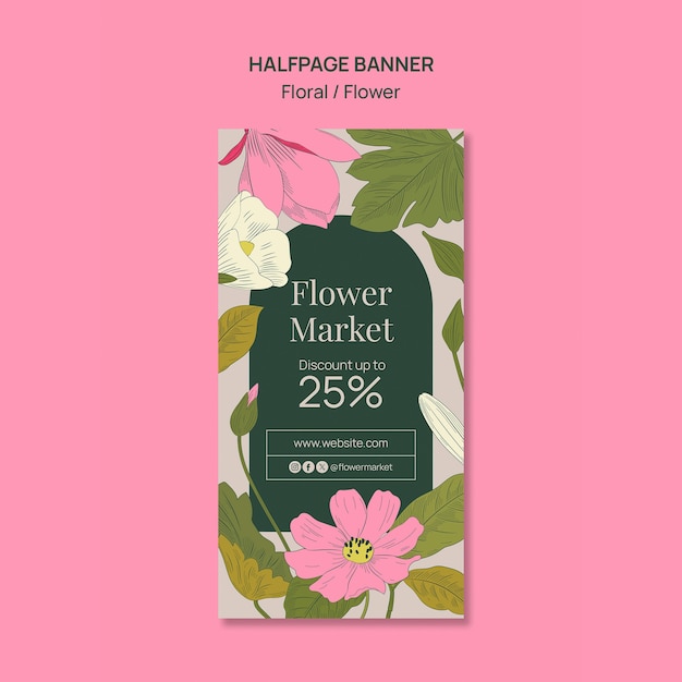 Floral Market Template with Free Stock Photos