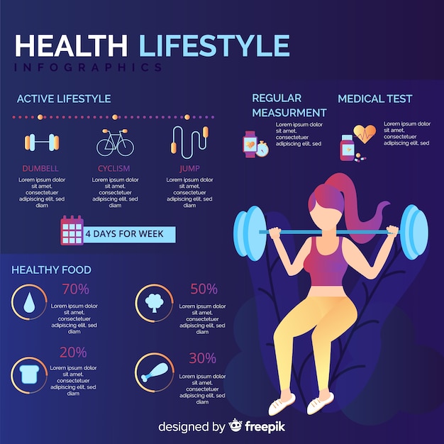 Health Infographic Template in Flat Style