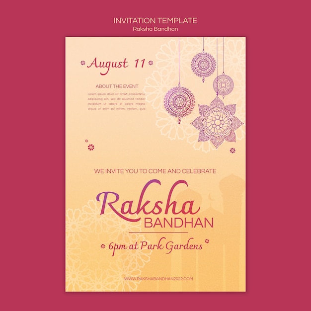 Gradient Raksha Invitation Template