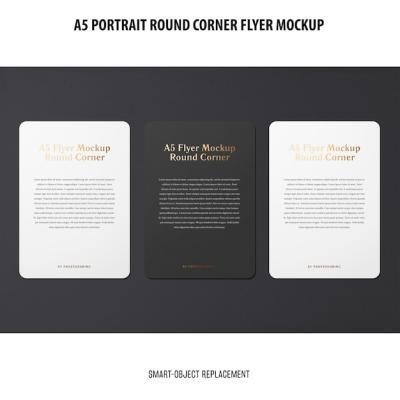 A5 Round Corner Flyer Mockup – Free Download