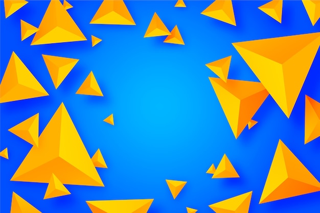 Colorful 3d triangles concept for background