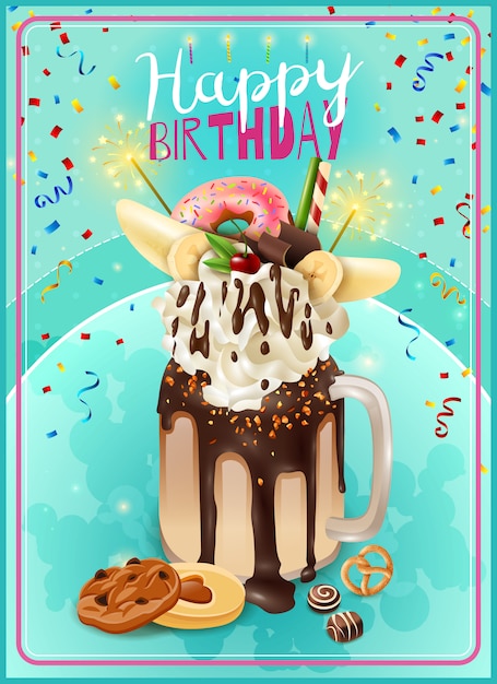 Extreme Freakshake Birthday Party Announcement Poster