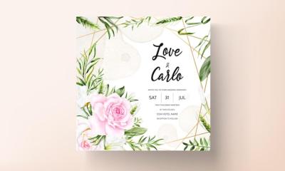 Watercolor Flower Wedding Invitation Card