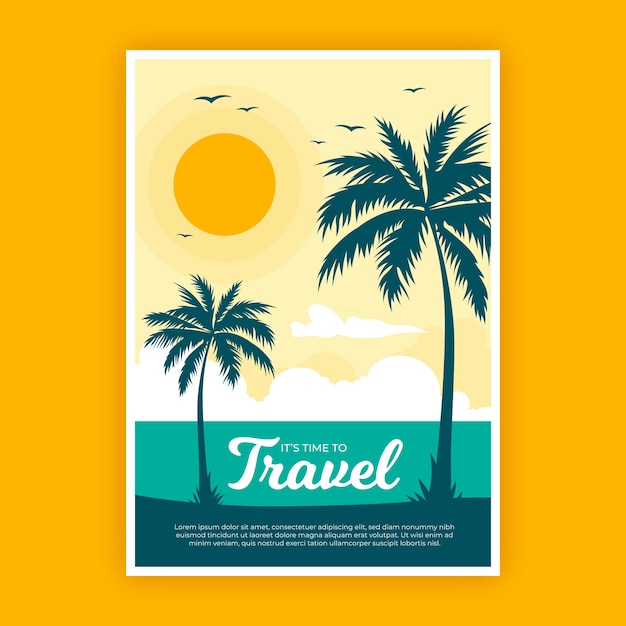 Travel poster design illustrated – Free Download