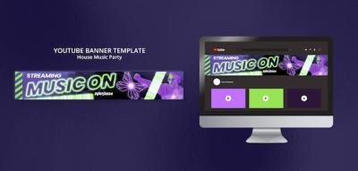 House Music Party YouTube Banner Template