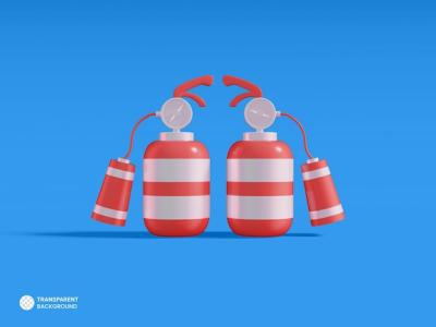 Red fire extinguisher icon isolated 3d render illustration free download