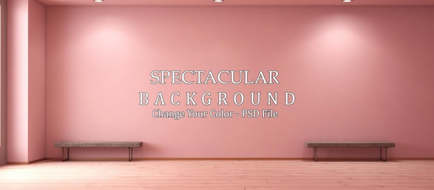 Empty Room with Light Pink Wall