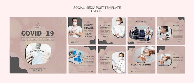 Covid-19 and Mask Social Media Post PSD Templates – Free Download