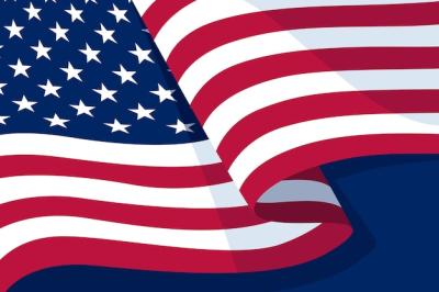 Flat Design American Flag Background