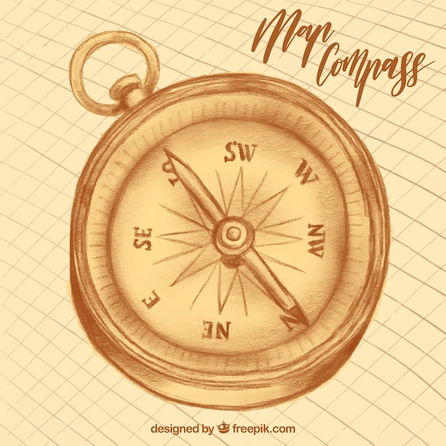 Compass hand drawn design – Free to download vector template