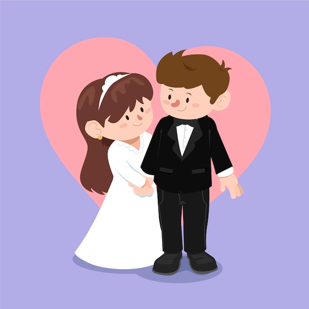 Wedding Couples in Flat Design