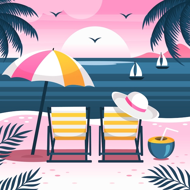 Vector Templates: 80s Summer Gradient Illustration Free Download