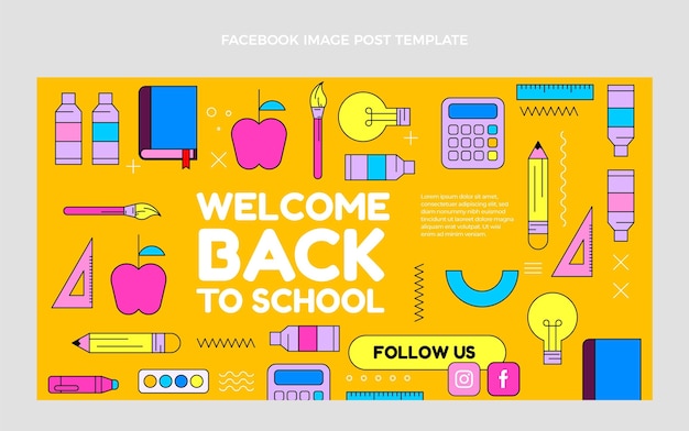 Flat Back to School Social Media Post Template