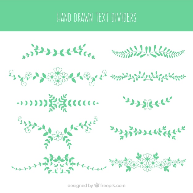 Vector Templates: Green Floral Ornaments – Free Download