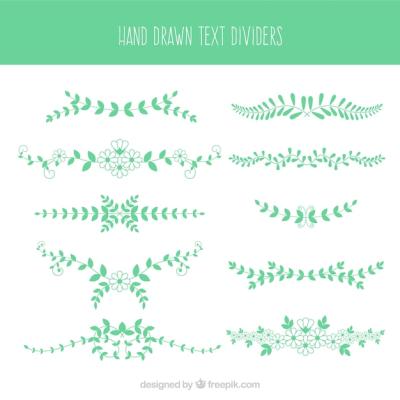 Vector Templates: Green Floral Ornaments – Free Download