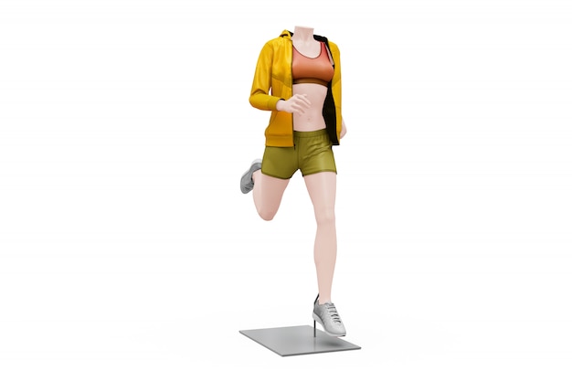 Female Sport Outfit Mock-up Isolated