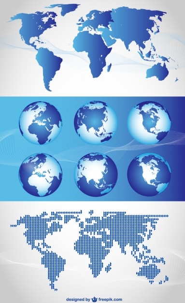 Globes and World Maps: Free Download Vector Templates