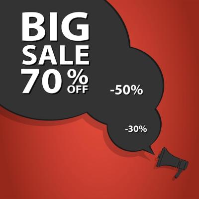 Sale Poster with Percent Discount Vector Template – Free Download