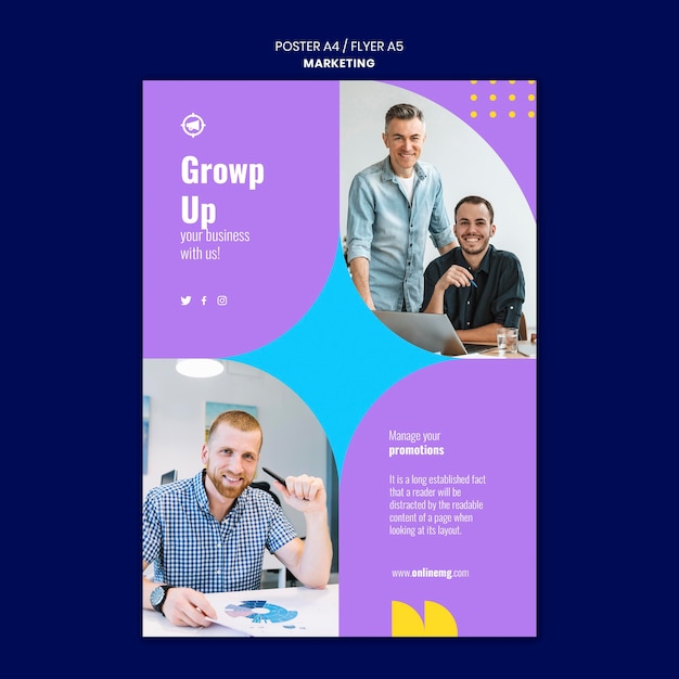 Marketing Print Template with Photo – Free Download