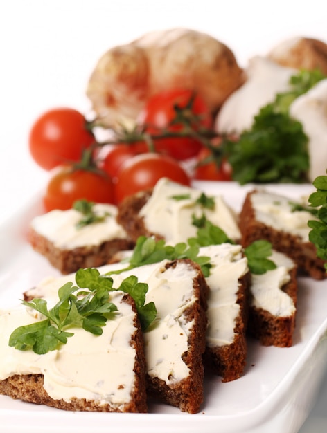 Slices of bread with cream cheese – Free Stock Photo