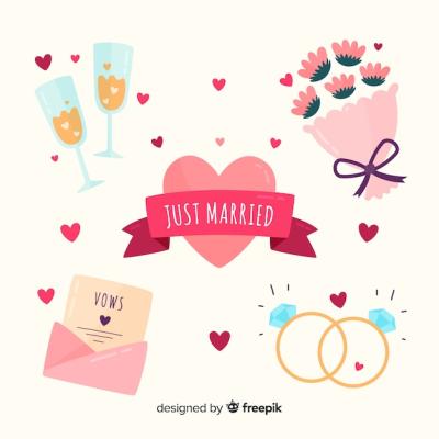 Flat Wedding Element Collection – Free Download