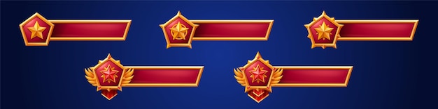 Game Banners With Star Badges Empty Title Bar