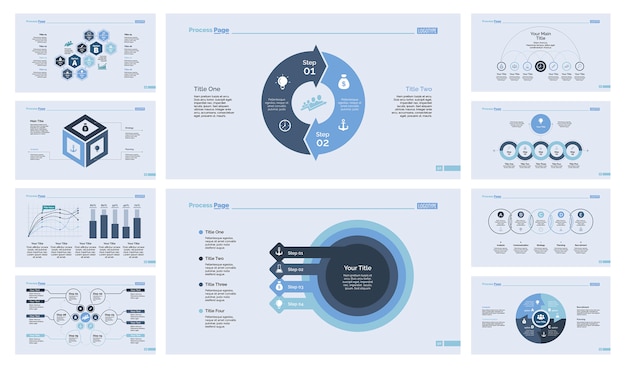 Ten Business Slide Templates Set for Free Download