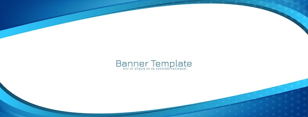 Modern Decorative Blue Wave Style Design Banner Template Vector