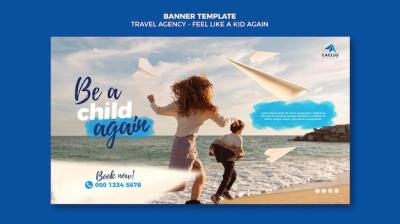 Travel Agency Banner Template at Seaside