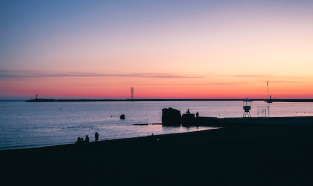 Beautiful Sunset in a Coastal City Free Stock Photo Download