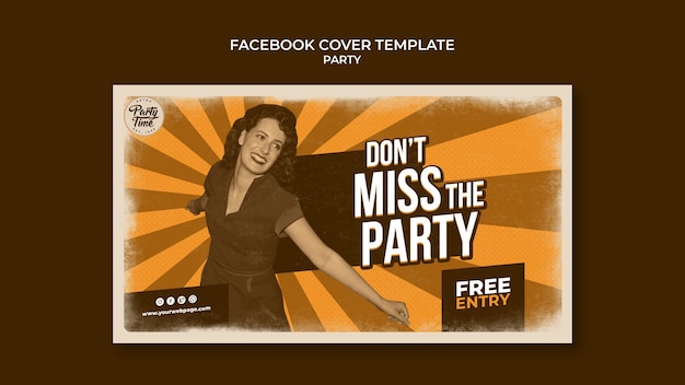 Flat Design Party Template Design – Free Download