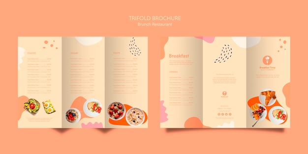 Brunch Restaurant Design with Trifold Brochure