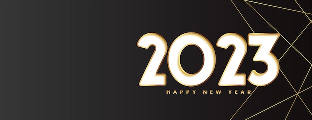 Happy New Year 2023 Holiday Wallpaper with Golden Lines