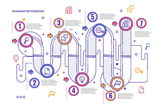 Linear Flat Roadmap Infographic Template