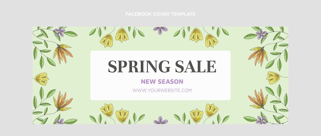 Hand Drawn Spring Social Media Cover Template – Free Download